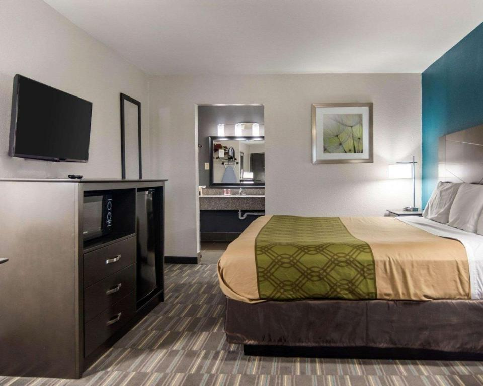 Comfortable Queen Bed Guest Room Interior